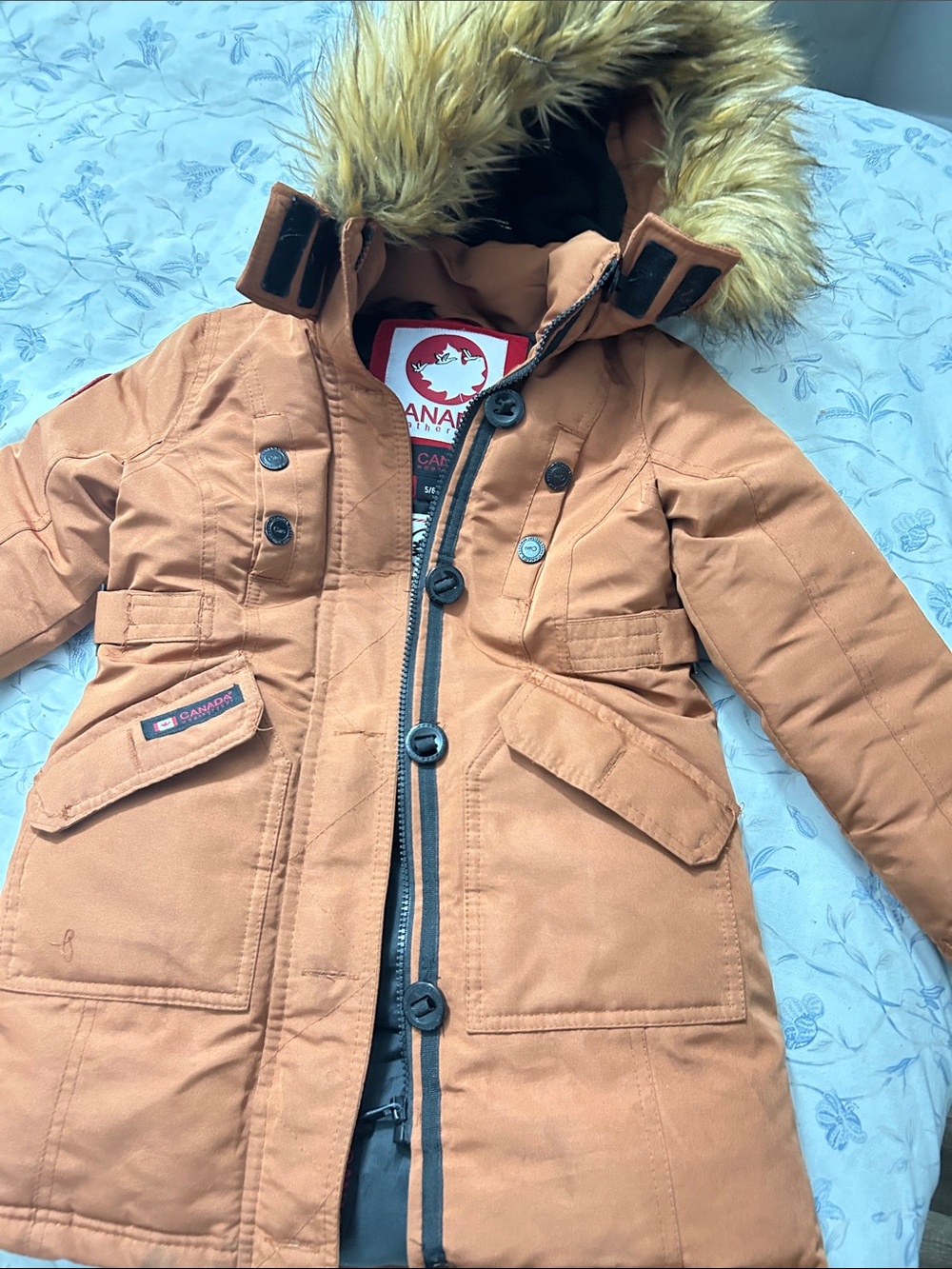Canada Weatherproof Kids' Parka Jacket - Rust Orange